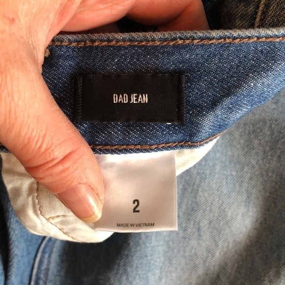 Express Dad Jeans Size 2 100% Cotton Rigid Denim Distressed Cropped High Waist - Picture 15 of 16